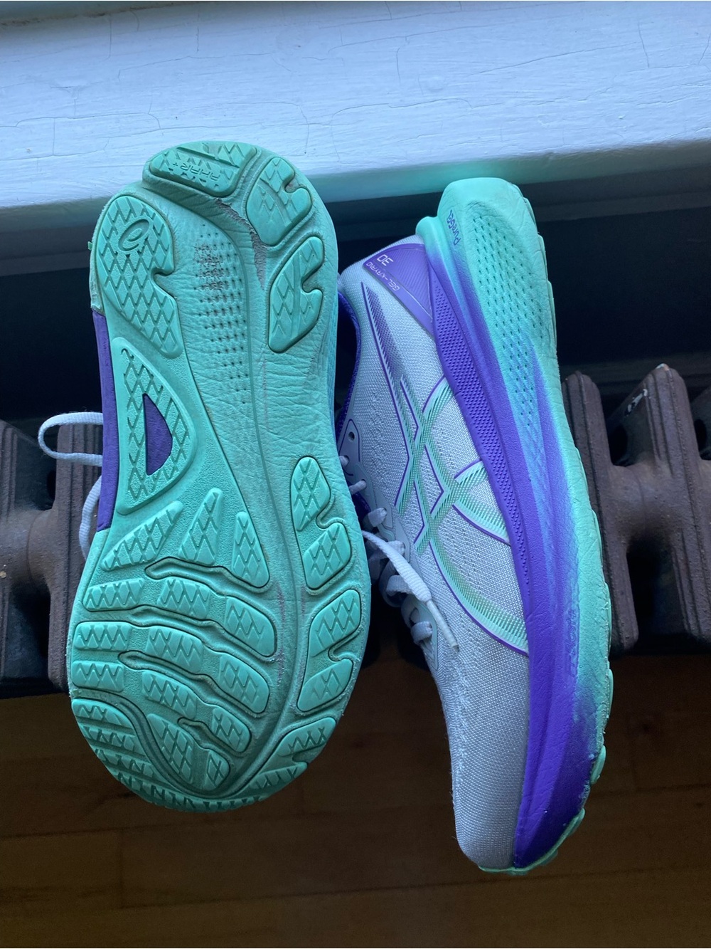 Asics Gel Kayano Sneakers with Teal & Purple Sneakers - Picture 2 of 5